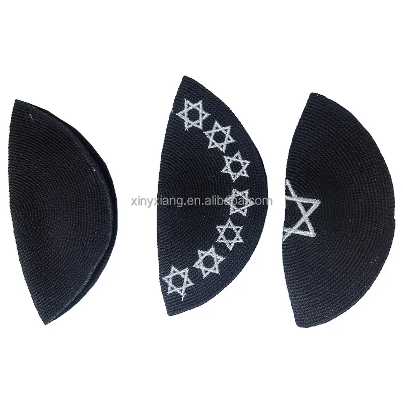 Factory Custom Kippah Thin Thread Jewish Cap Kipa Yarmulke Israel Yamaka Hat Kipot Bris, Hand Knitted Cotton DMC Kippah