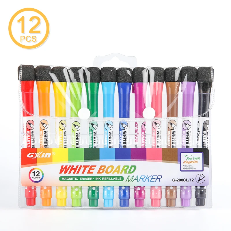 Gxin G208cl 12colors White Board Pen Marker With Eraser
