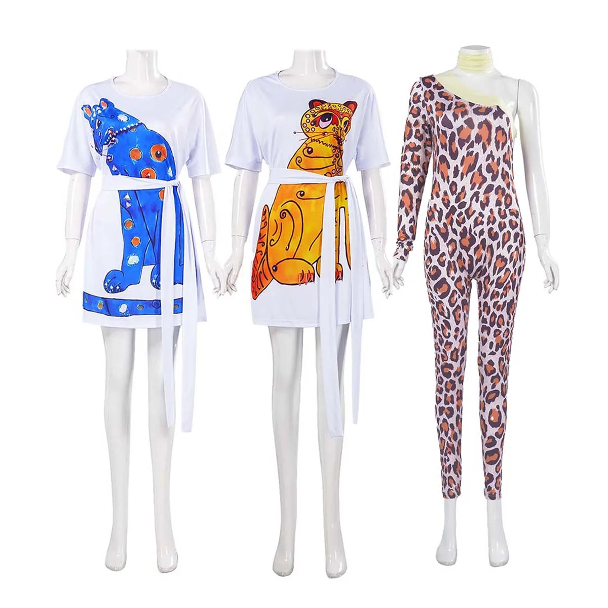RMOV-020-1 Women Vintage 70s Cat Print Costume
