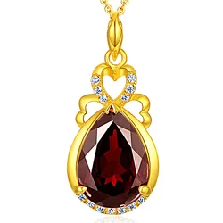 2021 Hot Heart-shaped coroplus Pomegranate Ruby Pendant Necklace