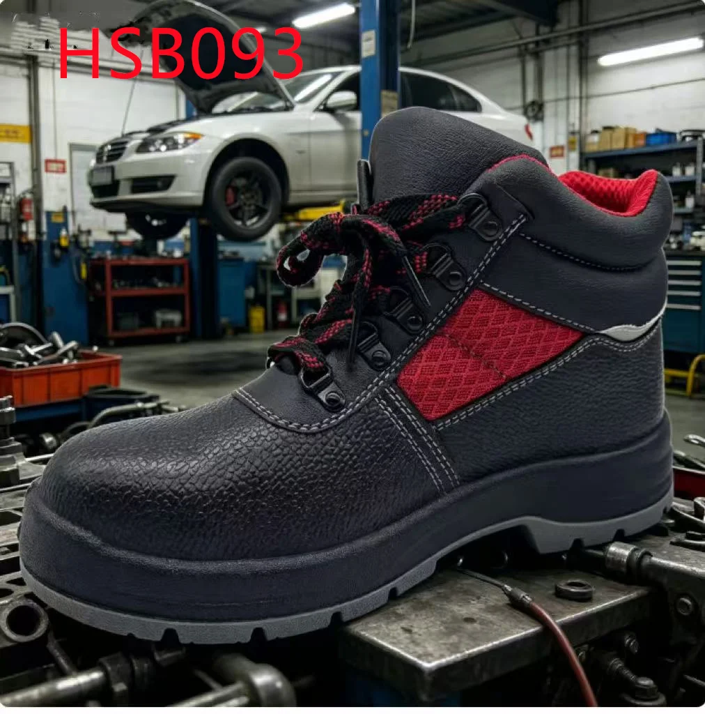 ZYF,workshop Processing Acid&base Resistant Black&red Safety Shoes Auto-manufacturing Hit&puncture Proof Work Boots HSB093