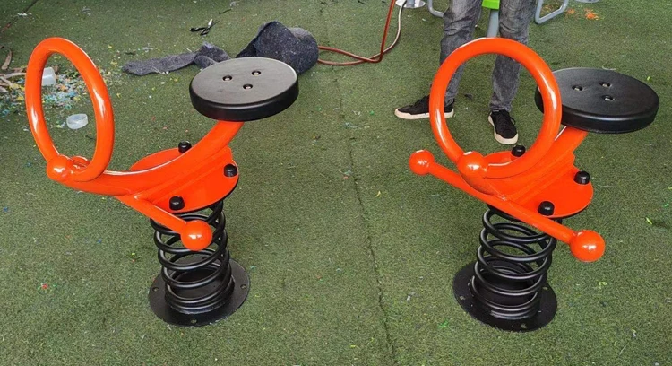 High-quality Kindergarten Two-seater Spring Rider Outdoor Children's Plastic Seesaws Playground Equipment