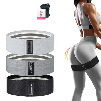 Anti-Slip Fabric Booty Bands Set (3 Levels) - Wholesale Glute Resistance Bands for Home/Gym Hip Training | YSLATEX
