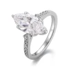 Bague en or massif 18 carats avec diamant de laboratoire