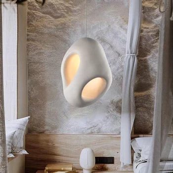Japanese style alabaster plaster chandelier kitchen lighting chandelier marble pendant hanging light resin oval