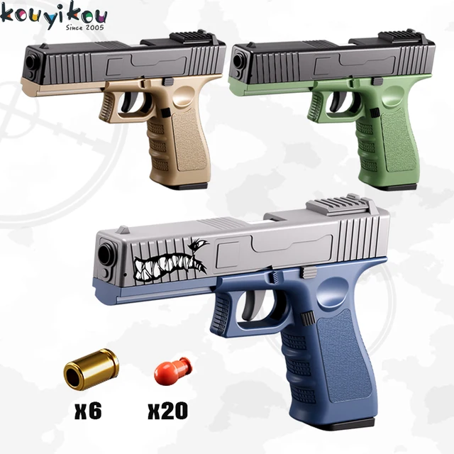 Simulation toy gun model fire small pistol children gift manual continuous revolver soft bullet gun
