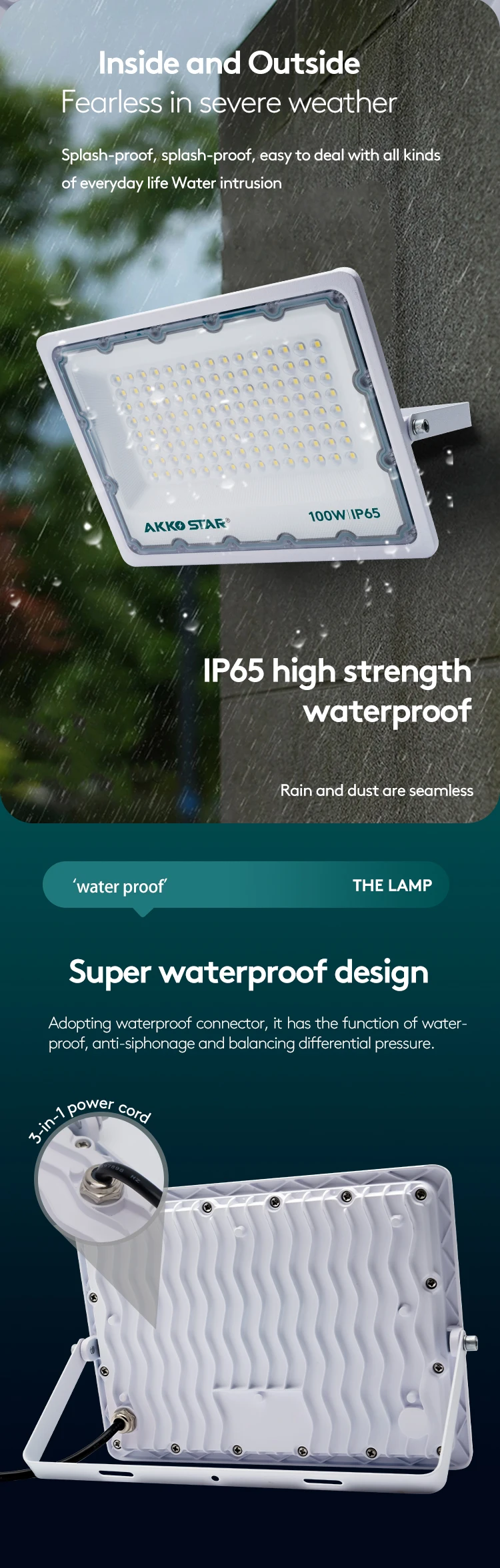 AKKO STAR Led Floodlight 200w 6500k - 30000 Hours Lifespan
