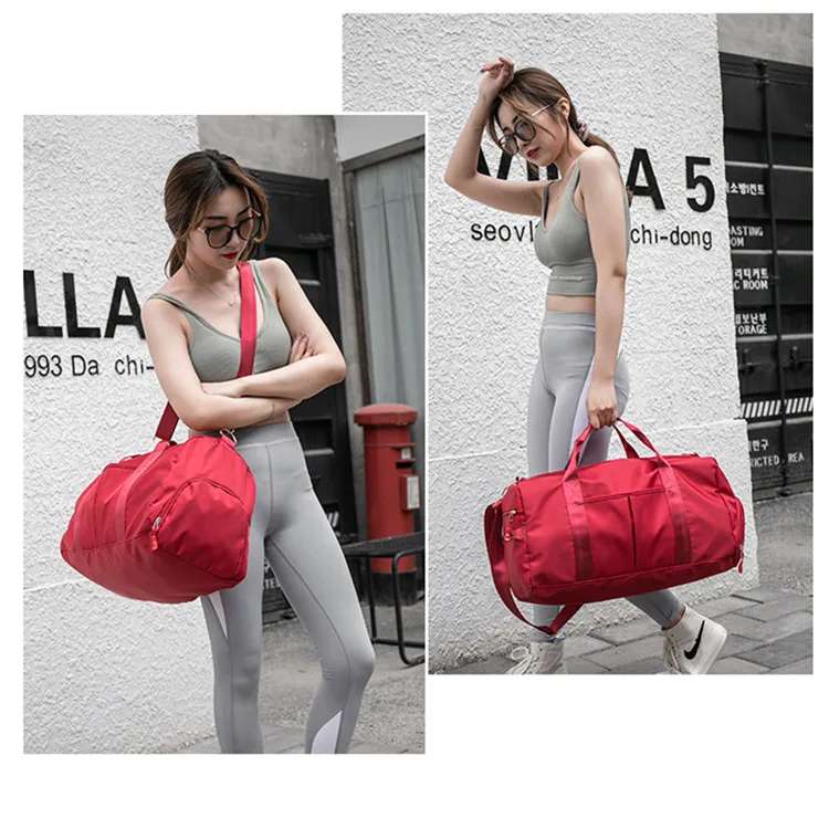High Quality Waterproof Custom Logo Men Women Fitness Sports Gym Travel Duffel Sling Shoulder Bag with Shoes Compartment