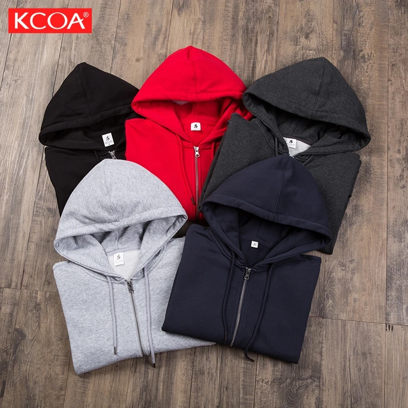Custom Logo Puff Printing Zip up Cropped Hoodie Manufacturers Blank French Terry Men'S Hoodies Sweatshirts