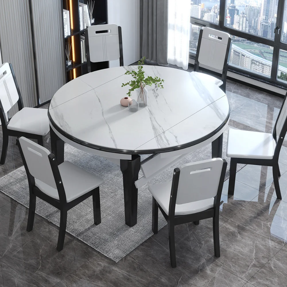 Home Furniture Dinning Room Set 6seater Modern Extendable Dining Tables ...