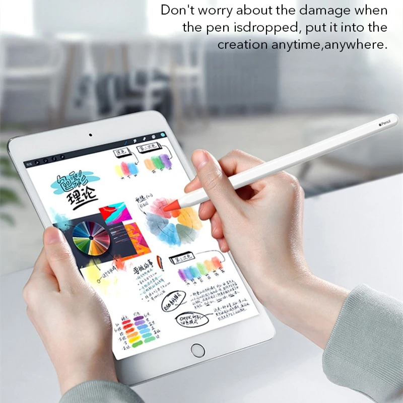 For Apple Pencil Tips Cover, Packs Noiseless Drawing Silicone Rubber  Point Nib Writing Protective Cover for Apple Pencil 1/2