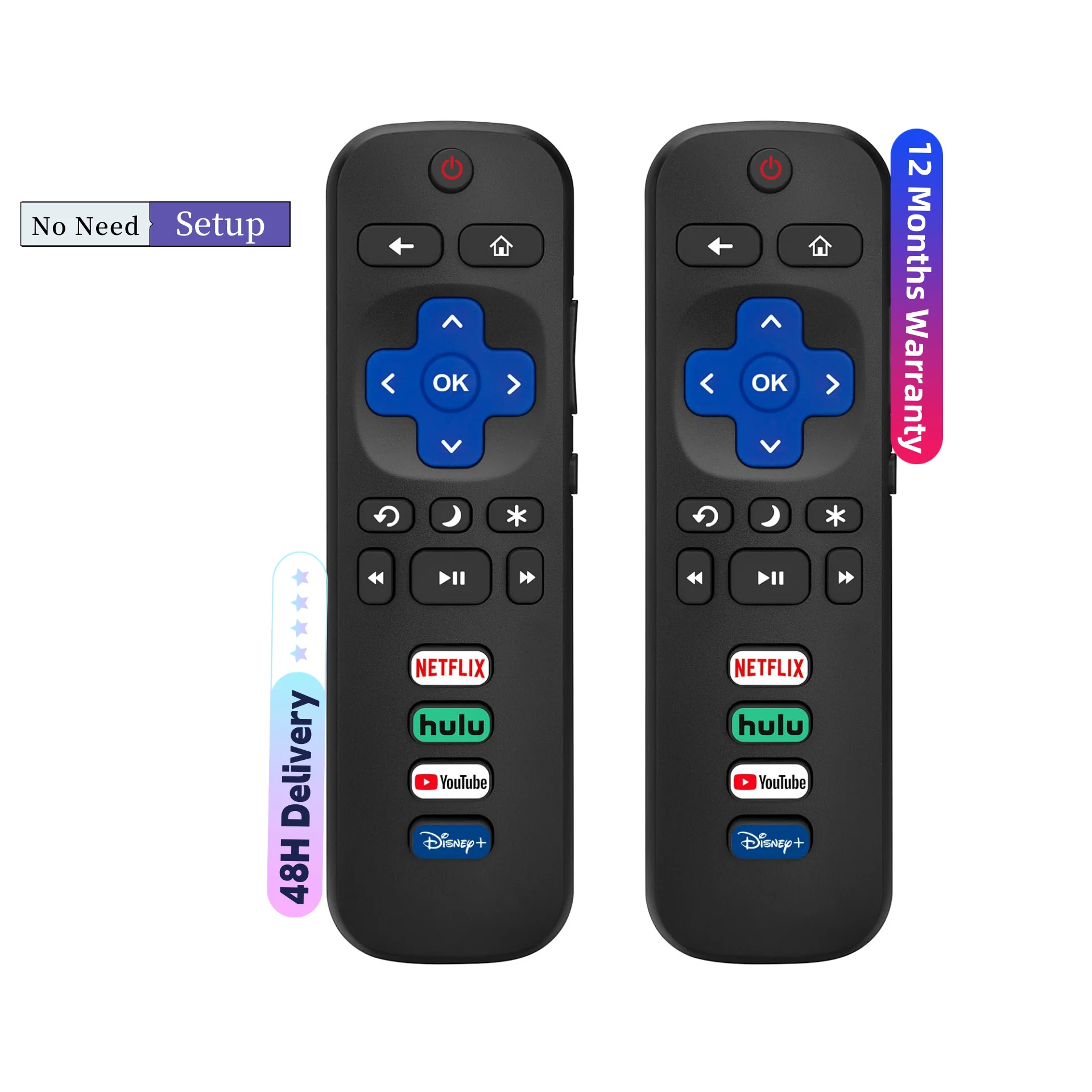 Universal Smart Remote Control for Roku TV Compatible with TCL Hisense Onn Sharp Element Westinghouse PhilipsLED Fixed Code