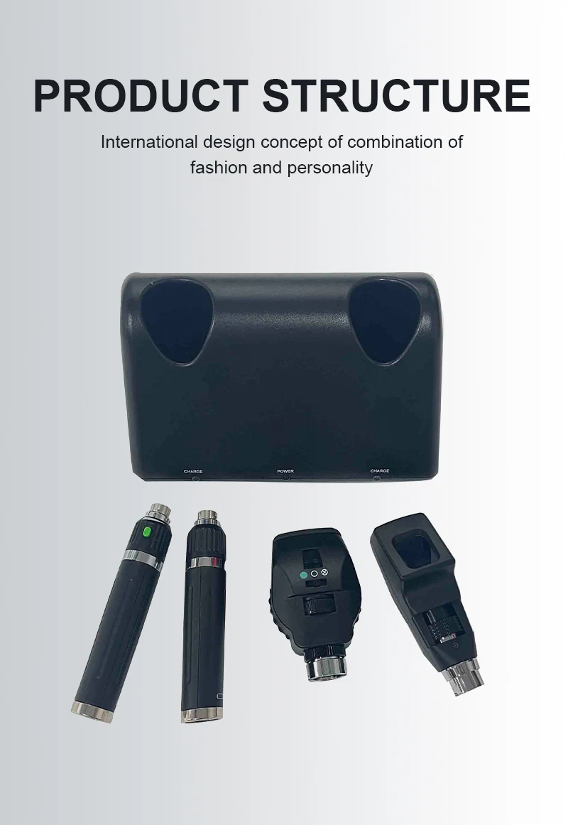 Ophthalmic Diagnostic Set Rechargeable Ophthalmoscope and Streak Retinoscope Optical Refractometer With Aluminium Carry Case