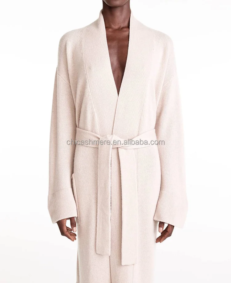 Factory Custom Luxury Women's Cozy Soft Knitted Cashmere Spa Robes
