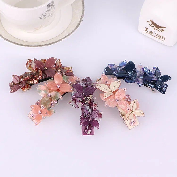 RARA 8 0 см Лидер продаж Ins модные аксессуары для волос корейские цветы кристалл заколка Элегантные ацетатные