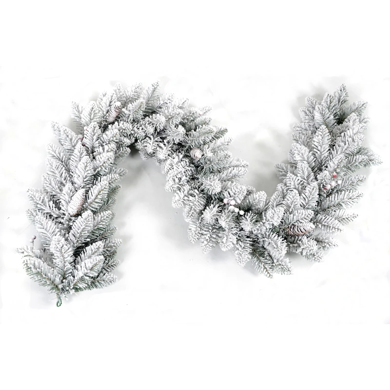 9ft Flocking Decorated Christmas Garland Buy Flocking Christmas
