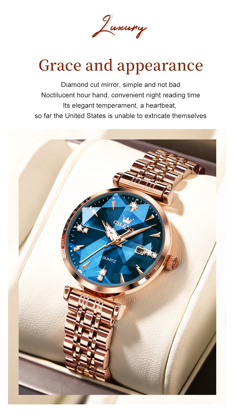OLEVS 5536 Fashion Elegant Fancy Famous Designer Waterproof Stainless Steel Female Wrist Luxury Brand Ladies Quartz Women Watch