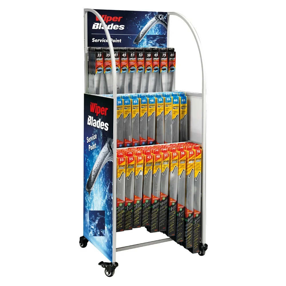 Car Accessories Display Rack Wiper Display Rack Free Standing 3 Tier