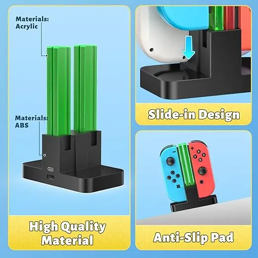 product charging dock compatible with nintendo switch for joy con  oled model controller charger stand station charger-31