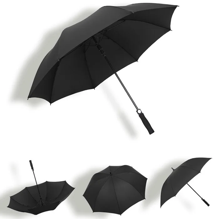 High quality double layer waterproof windproof automatic open straight golf umbrella with print logo