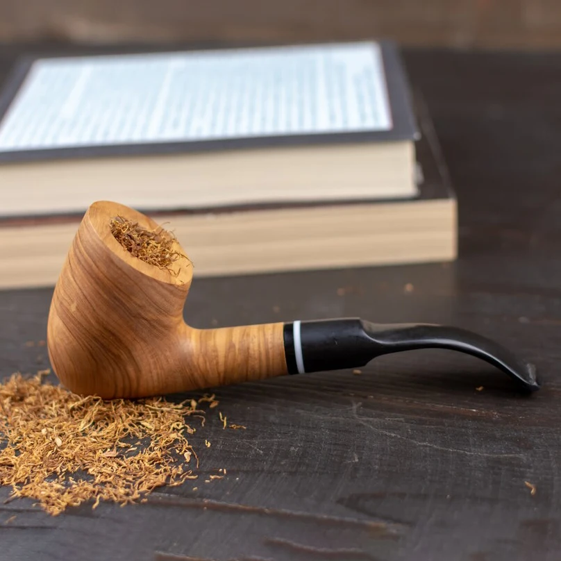 Modern Wooden Tobacco Smoking Pipe in elegant design | Handmade Olive Wood Pipe | buy Unique Wooden Pipes