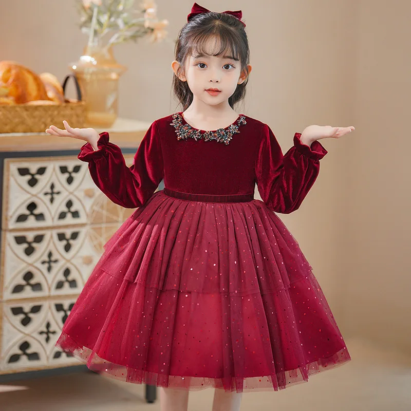 white christmas dresses Susanne Lively Girls Red Christmas Party Dress - White Bodice