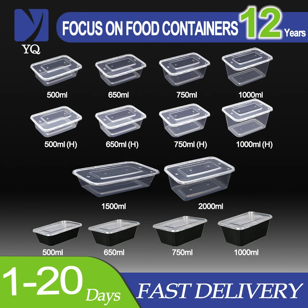 Rectangle Microwavable Food Container Disposable Plastic