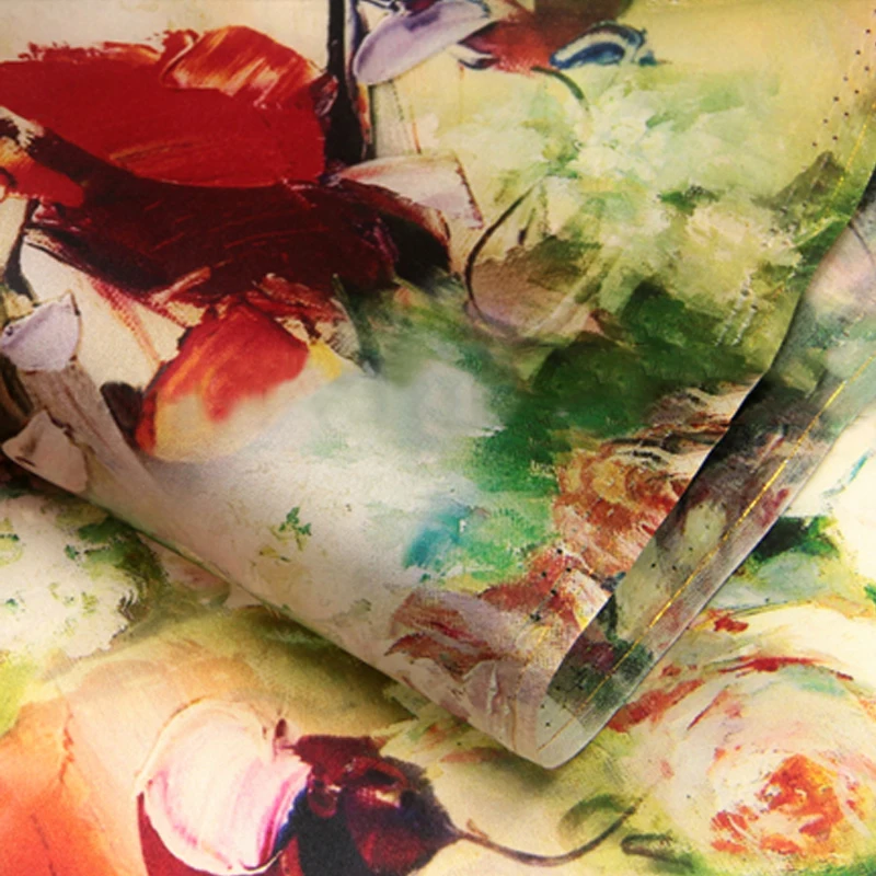 
 Ткани из 100% натурального шелка с цифровым принтом и цветочным узором на заказ  