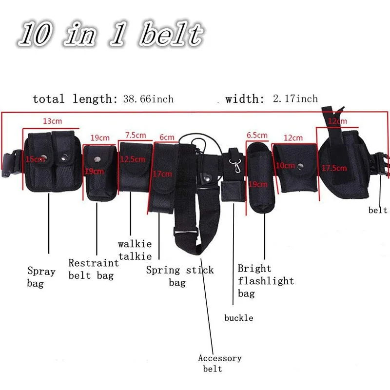 Outdoor Detachable Multifunctional Security Tactical Utility Waist Belt Nylon Adjustable Modular Equipment Outdoor Duty Belts