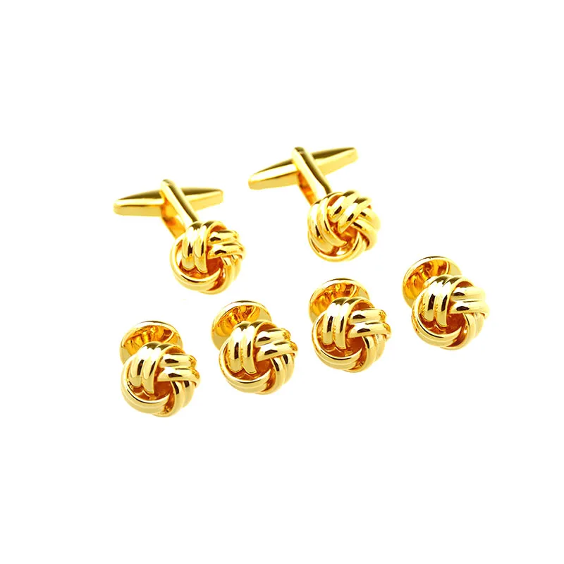 Wholesale Elegant Love Knot Cufflinks Studs Custom Mens Suit Shirt Fashion Accessory Trendy Wedding Tuxedo Jewelry Tie Clip Gift