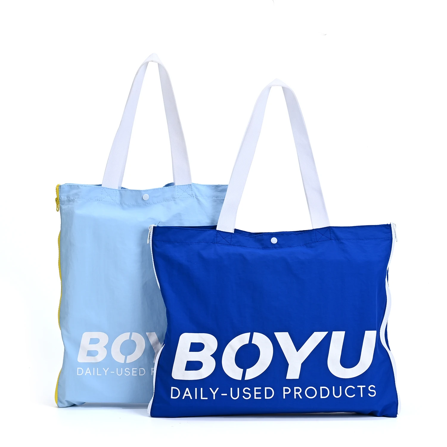 Hot Selling Wholesale Reusable Blank Simple Custom Logo Nylon Tote Shopping Tote Bag with Handle supplier