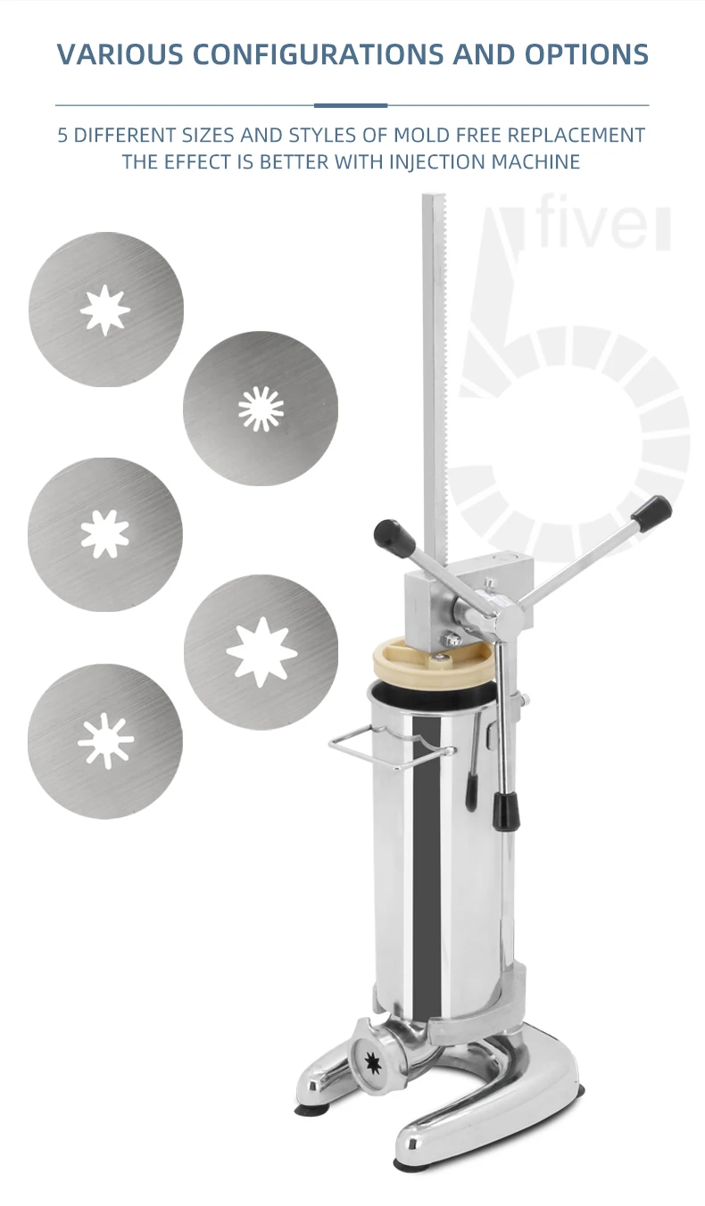 Machine à Churros Manuelle En Acier Inoxydable - Appareil à Biscuits Avec Buses Multiples - Pour Desserts Maison