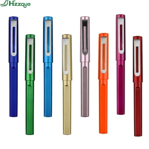Custom Logo Gel Pen Set Office Supply with Multiple Colors-Blue Red Orange Gold Purple White Green Plastic 0.5mm Writing Width