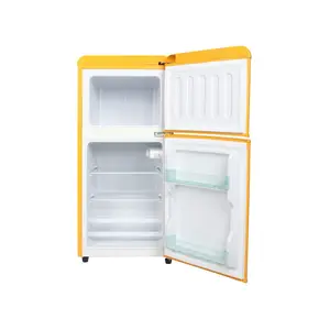 58L Portable Table Top Double Door Mini Refrigerator UK Compatible for Household Use Made of Plastic