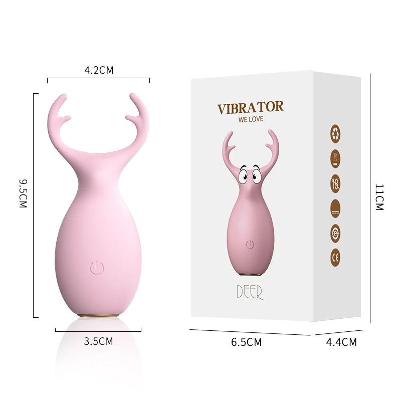 Functional diagram showing clitoral and nipple stimulation zones on animal-shaped vibrator