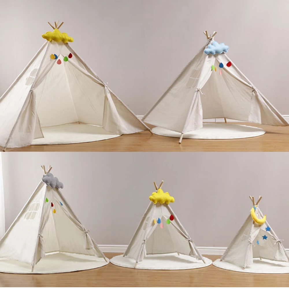 2020 новая вигвам палатка для детей девочек и мальчиков складные детские игровые палатки холст игровой домик игрушки для детей палатка //