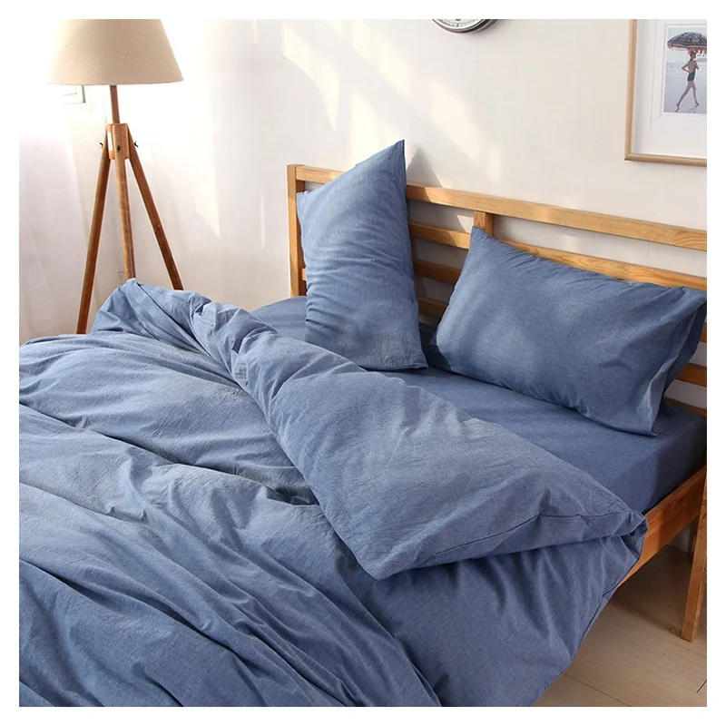Синие хлопковые одеяла постельного белья King Size постельное белье хлопковый пододеяльник 100% хлопок Комплект