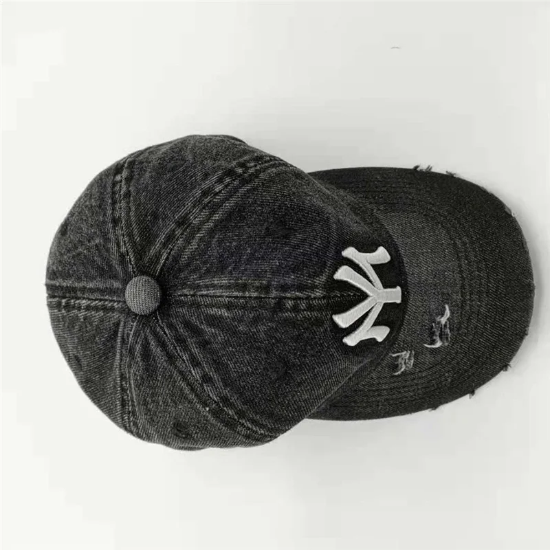 New York Embroidery Baseball Vintage Distressed Washed Cotton Dad Hat  Breathable Sports Hat - Temu Australia