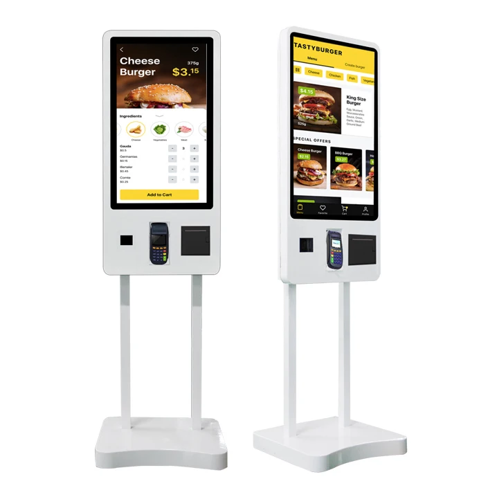32 Inch Touch Screen Self Checkout Kiosk Supermarket Self Service Machine Supermarket Restaurant Fast Food Shop WIFI, RJ45