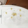 Tocadiscos con tapa de cristal dorado transparente