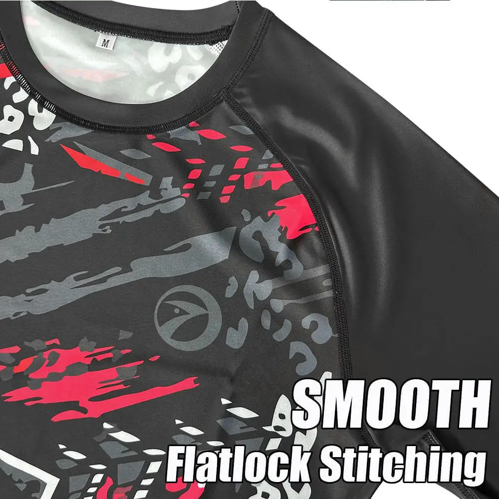 Custom Design Silicone Waistband Mma Rash Guards Polyester Spandex
