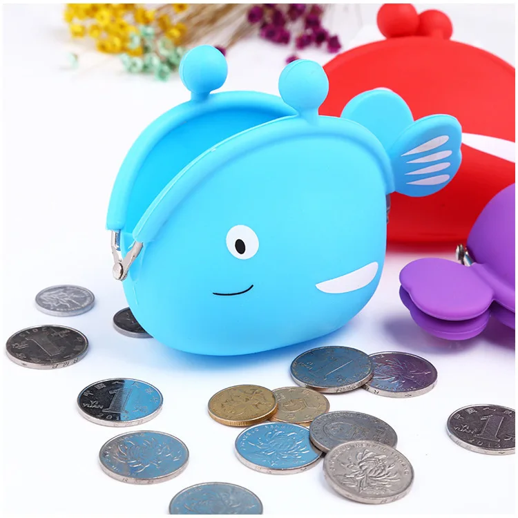 Porte-monnaie Arc-en-ciel En Silicone Pour Petites Filles - Sac Bandoulière Léger, Motif Poisson Cartoon - 10