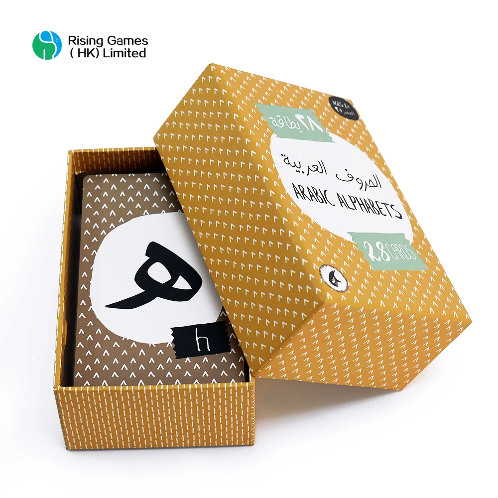 Factory Custom Flash Card Printing Children Learning Memory Cards Game Arabic Alphabets Card