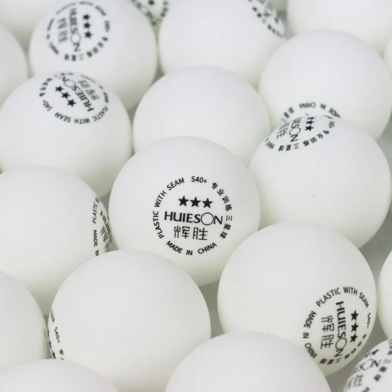 Cheap Training Ping Pong Ball HUIESON New Material ABSwhite Plastic  3 Star  Table Tennis Ball