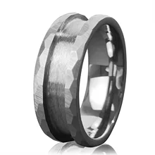 Wholesale Custom fashion rings 8mm Blank inlay silver tungsten Rings Cores Ceramic Stainless Steel rings