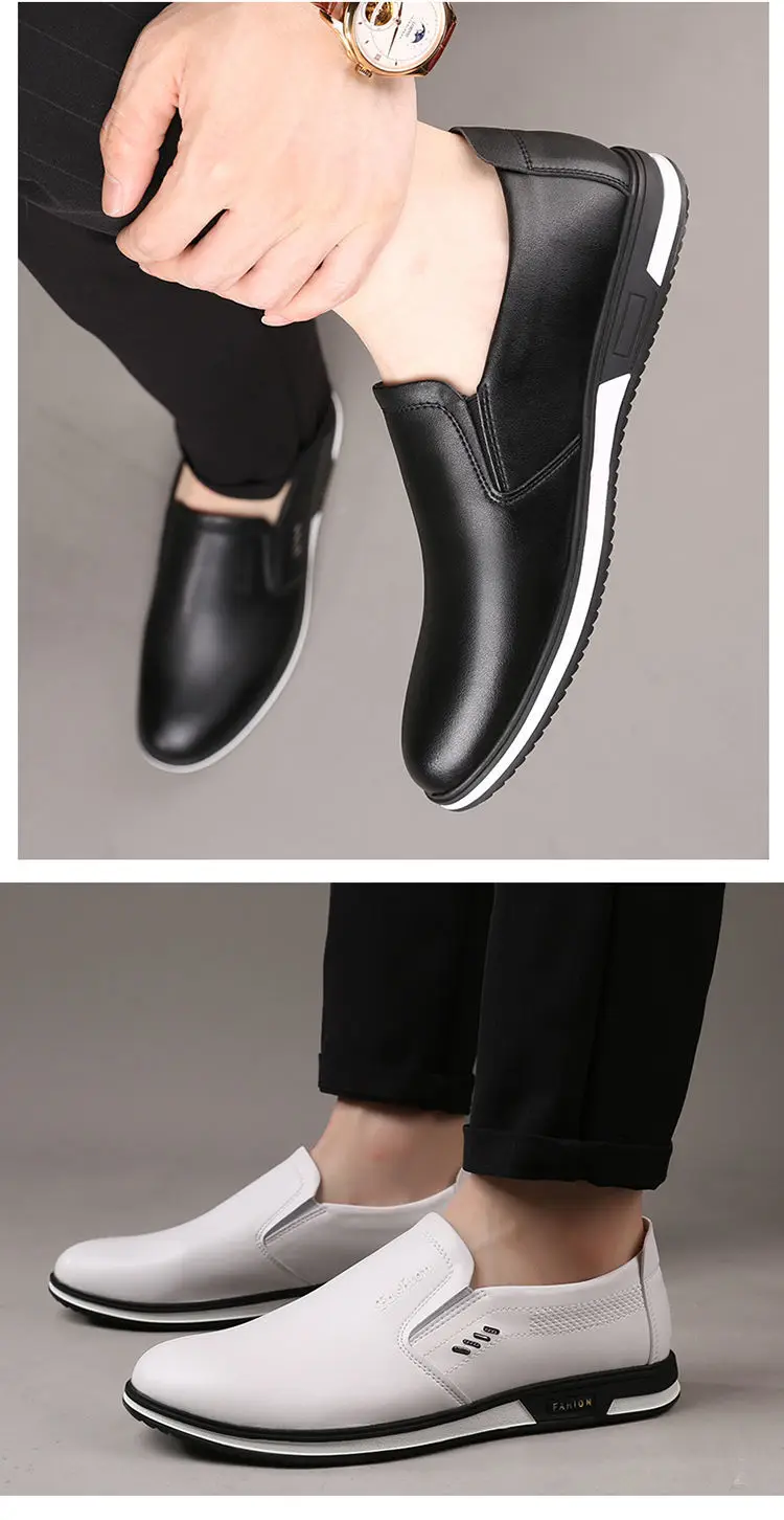 Low Price Wholesale Factory White Leather Walking Style Men's Casual