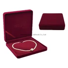 High-grade round heart, heart-shaped velvet pearl necklace jewelry box large high-grade jewelry gift box gift box manufacturers