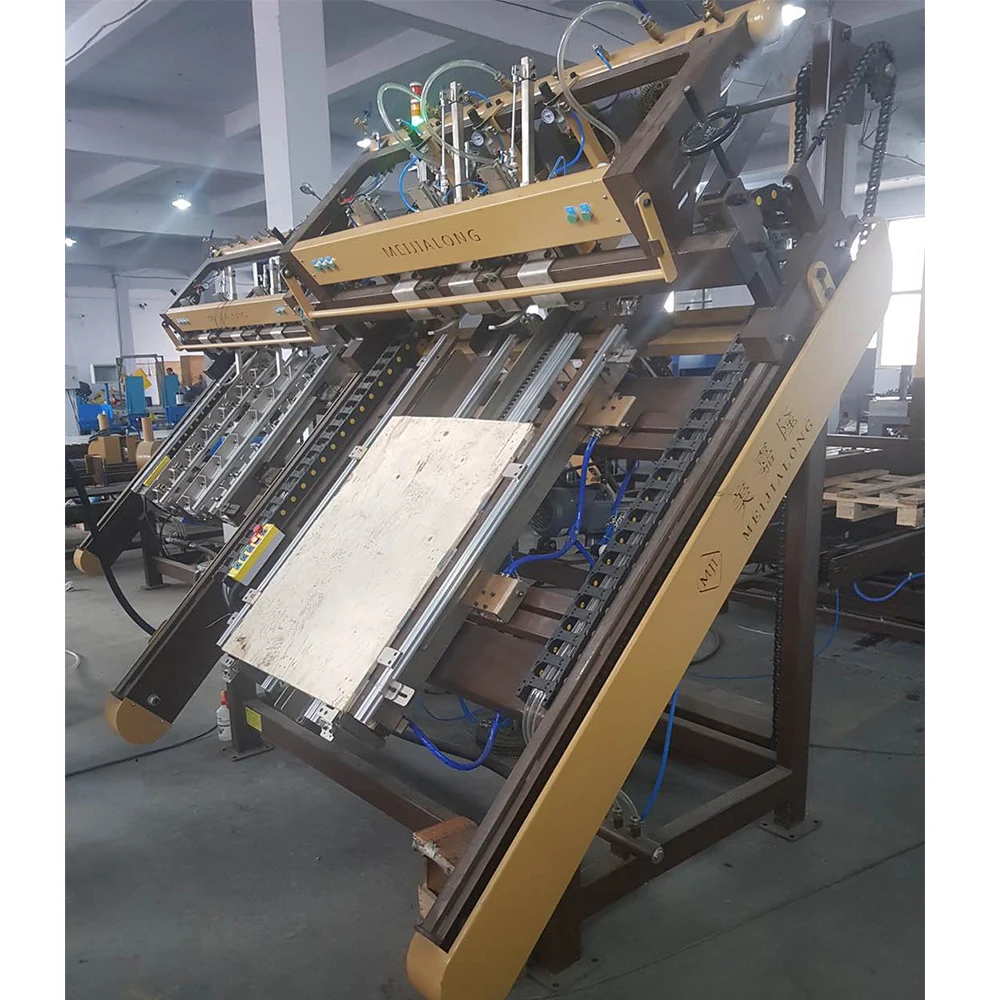 Full Automatic Stringer Nailing Stacking Wood Pallet  Making Machine