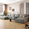 Left facing chaise+3Seaters+1Ottoman(Grey)