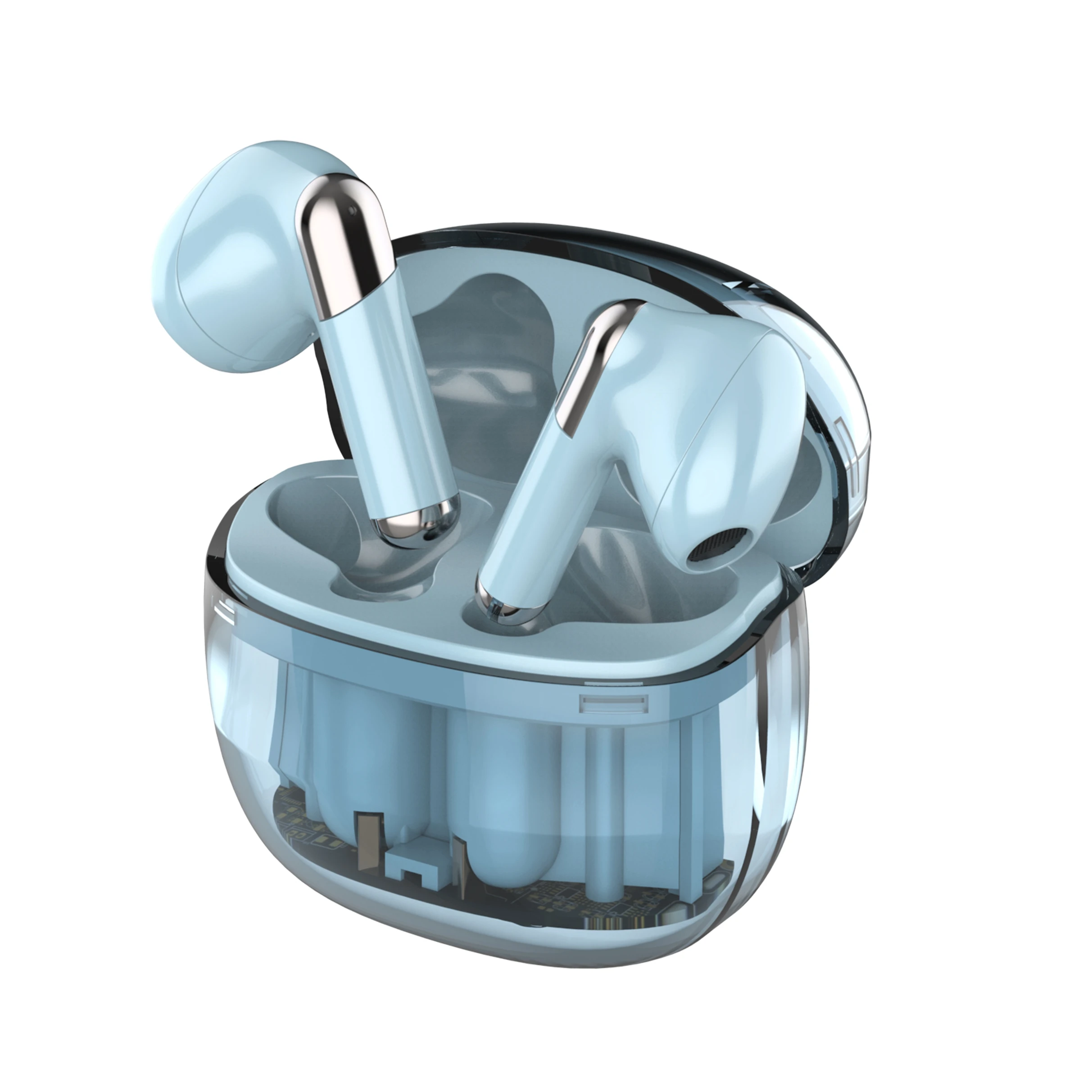 Small Crystal Bean Transparent Earphone Wireless BT5.4 Headphones TWS Earbuds Handsfree